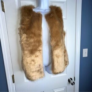 Cb Women’s Medium Tan Faux Fur Lined Winter Jacket Vest M